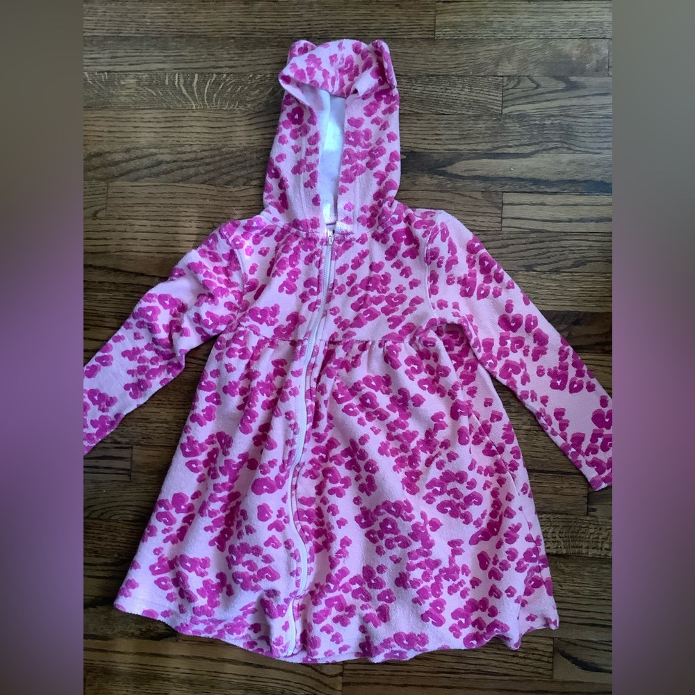 Tucker+Tate Leopard Pink Zippered Swim Coverup